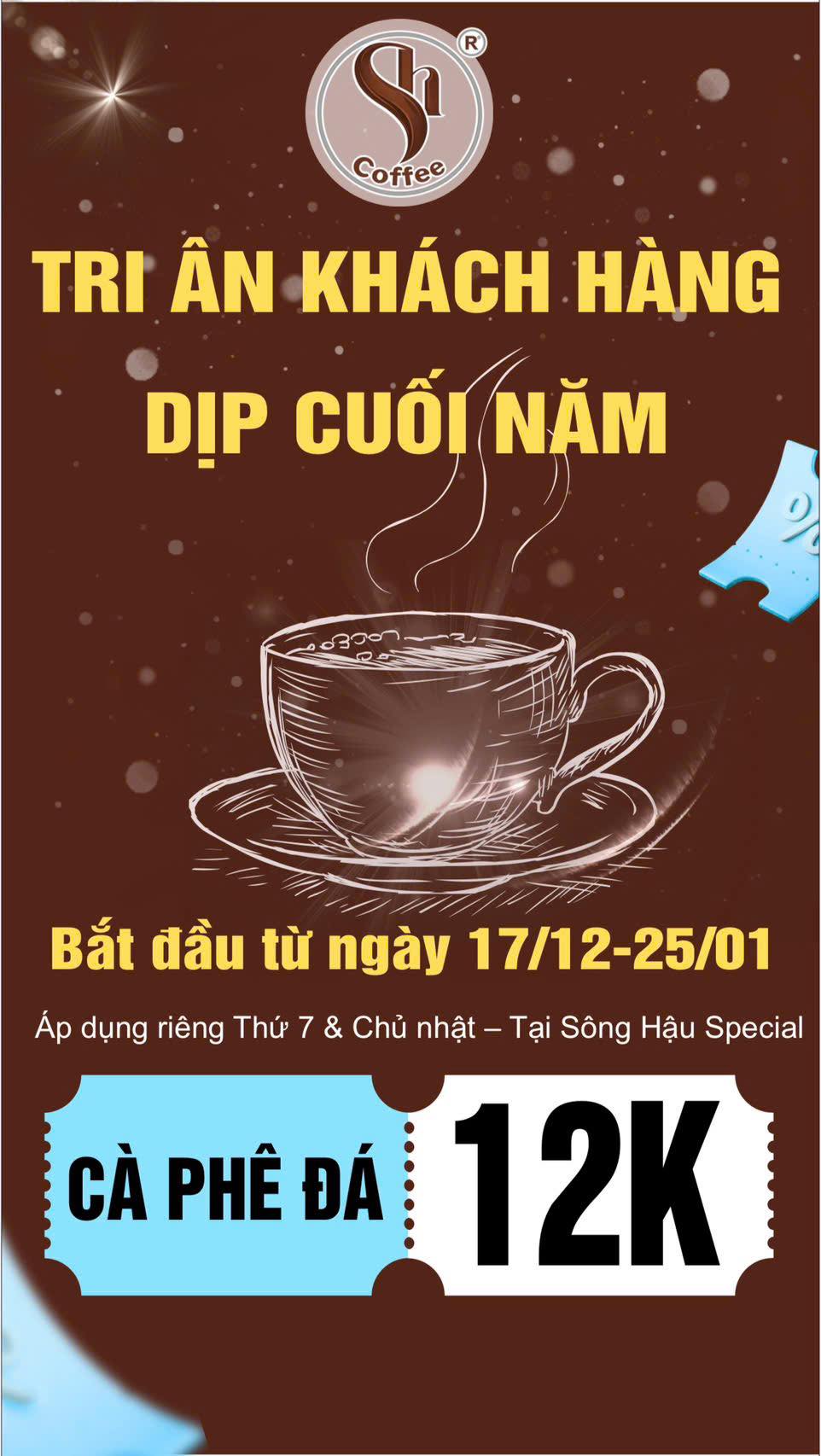 Khuyến mãi Cafe Sông Hậu